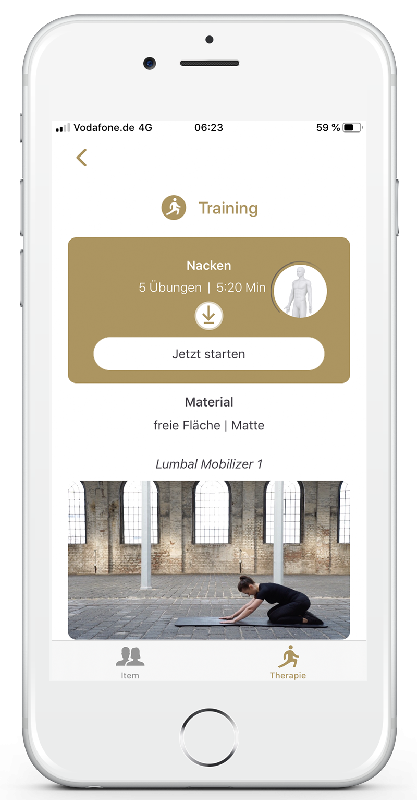 Bereich Übungen in der App Nola – Your Health Coach